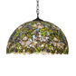 Meyda Lighting Trillium & Violet 20" 3-Light Mahogany Bronze Pendant Light With Multi-Colored Shade Glass