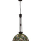 Meyda Lighting Trillium & Violet 20" 4-Light Mahogany Bronze Pendant Light With Multi-Colored Shade Glass