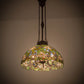 Meyda Lighting Trillium & Violet 20" 4-Light Mahogany Bronze Pendant Light With Multi-Colored Shade Glass