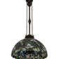 Meyda Lighting Trillium & Violet 20" 4-Light Mahogany Bronze Pendant Light With Multi-Colored Shade Glass