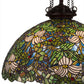 Meyda Lighting Trillium & Violet 20" 4-Light Mahogany Bronze Pendant Light With Multi-Colored Shade Glass
