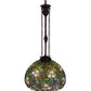 Meyda Lighting Trillium & Violet 20" 4-Light Mahogany Bronze Pendant Light With Multi-Colored Shade Glass