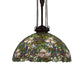 Meyda Lighting Trillium & Violet 20" 4-Light Mahogany Bronze Pendant Light With Multi-Colored Shade Glass