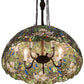 Meyda Lighting Trillium & Violet 20" 4-Light Mahogany Bronze Pendant Light With Multi-Colored Shade Glass