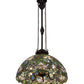 Meyda Lighting Trillium & Violet 20" 4-Light Mahogany Bronze Pendant Light With Multi-Colored Shade Glass