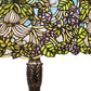 Meyda Lighting Trillium & Violet 26" 3-Light Mahogany Bronze Table Lamp With Multi-Colored Shade Glass