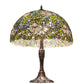 Meyda Lighting Trillium & Violet 26" 3-Light Mahogany Bronze Table Lamp With Multi-Colored Shade Glass
