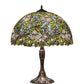 Meyda Lighting Trillium & Violet 26" 3-Light Mahogany Bronze Table Lamp With Multi-Colored Shade Glass