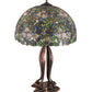 Meyda Lighting Trillium & Violet 30" 3-Light Mahogany Bronze Table Lamp With Multi-Colored Shade Glass