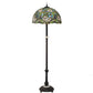 Meyda Lighting Trillium & Violet 60" 3-Light Mahogany Bronze Floor Lamp With Multi-Colored Shade Glass