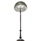 Meyda Lighting Trillium & Violet 60" 3-Light Mahogany Bronze Floor Lamp With Multi-Colored Shade Glass