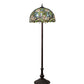 Meyda Lighting Trillium & Violet 62" 3-Light Mahogany Bronze Floor Lamp With Multi-Colored Shade Glass