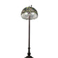Meyda Lighting Trillium & Violet 62" 3-Light Mahogany Bronze Floor Lamp With Multi-Colored Shade Glass