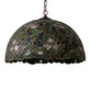 Meyda Lighting Trillium & Violet 72315 20" 3-Light Mahogany Bronze Pendant Light With Multi-Colored Shade Glass