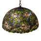Meyda Lighting Trillium & Violet 72315 20" 3-Light Mahogany Bronze Pendant Light With Multi-Colored Shade Glass