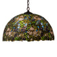 Meyda Lighting Trillium & Violet 72315 20" 3-Light Mahogany Bronze Pendant Light With Multi-Colored Shade Glass