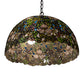 Meyda Lighting Trillium & Violet 72315 20" 3-Light Mahogany Bronze Pendant Light With Multi-Colored Shade Glass