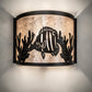 Meyda Lighting Tropical Fish 11" Textured Black Wall Sconce With Silver Mica Shade Glass