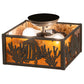 Meyda Lighting Tropical Fish 15" 2-Light Timeless Bronze Flush Mount Light With Amber Mica Shade Glass