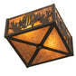 Meyda Lighting Tropical Fish 15" 2-Light Timeless Bronze Flush Mount Light With Amber Mica Shade Glass