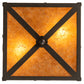 Meyda Lighting Tropical Fish 15" 2-Light Timeless Bronze Flush Mount Light With Amber Mica Shade Glass