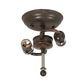 Meyda Lighting Tropical Fish 15" 2-Light Timeless Bronze Flush Mount Light With Amber Mica Shade Glass