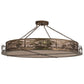 Meyda Lighting Tropical Floral 72" 12-Light Antique Copper Beach Inverted Pendant Light With Silver Mica Shade Glass