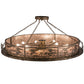 Meyda Lighting Tropical Floral 72" 12-Light Antique Copper Beach Inverted Pendant Light With Silver Mica Shade Glass