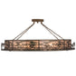Meyda Lighting Tropical Floral 72" 12-Light Antique Copper Beach Inverted Pendant Light With Silver Mica Shade Glass