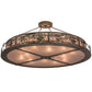 Meyda Lighting Tropical Floral 72" 12-Light Antique Copper Beach Inverted Pendant Light With Silver Mica Shade Glass
