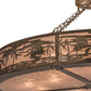 Meyda Lighting Tropical Floral 72" 12-Light Antique Copper Beach Inverted Pendant Light With Silver Mica Shade Glass