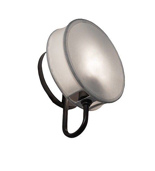 Meyda Lighting Trousdale 7" Bronze Wall Sconce With White Fabric Shade