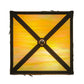 Meyda Lighting Trout 15" 2-Light Timeless Bronze Flush Mount Light With Beige Iridescent Art Shade Glass