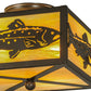 Meyda Lighting Trout 15" 2-Light Timeless Bronze Flush Mount Light With Beige Iridescent Art Shade Glass