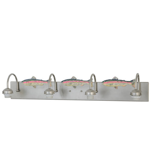 Meyda Lighting Trout 33" 4-Light Nickel and Painted Trout Vanity Light Hardware