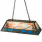 Meyda Lighting Trout & Fisherman 196601 42" 6-Light Weathered Brass Island Pendant Light With Orange & Blue Shade Glass