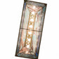 Meyda Lighting Trout & Fisherman 196601 42" 6-Light Weathered Brass Island Pendant Light With Orange & Blue Shade Glass