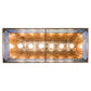 Meyda Lighting Trout & Fisherman 42" 6-Light Antique Copper Island Pendant Light With Amber Mica & Blue Shade Glass