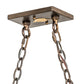 Meyda Lighting Trout & Fisherman 48" 6-Light Antique Copper Island Pendant Light With Beige Flemish Shade Glass