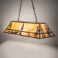 Meyda Lighting Trout & Fisherman 48" 6-Light Antique Copper Island Pendant Light With Beige Flemish Shade Glass
