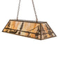 Meyda Lighting Trout & Fisherman 48" 6-Light Antique Copper Island Pendant Light With Beige Flemish Shade Glass