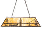 Meyda Lighting Trout & Fisherman 48" 6-Light Antique Copper Island Pendant Light With Beige Flemish Shade Glass