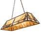 Meyda Lighting Trout & Fisherman 48" 6-Light Antique Copper Island Pendant Light With Beige Flemish Shade Glass