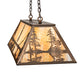 Meyda Lighting Trout & Fisherman 48" 6-Light Antique Copper Island Pendant Light With Beige Flemish Shade Glass