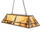 Meyda Lighting Trout & Fisherman 48" 6-Light Antique Copper Island Pendant Light With Beige Flemish Shade Glass