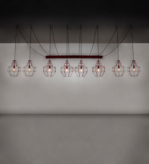 Meyda Lighting Troy 156" 8-Light Red Ruby Pendant Light