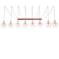 Meyda Lighting Troy 156" 8-Light Red Ruby Pendant Light