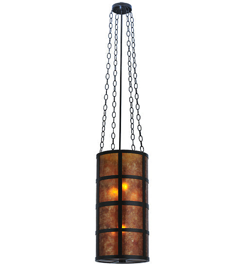 Meyda Lighting Truffle 12" 4-Light Timeless Bronze Pendant Light With Amber Mica Shade Glass
