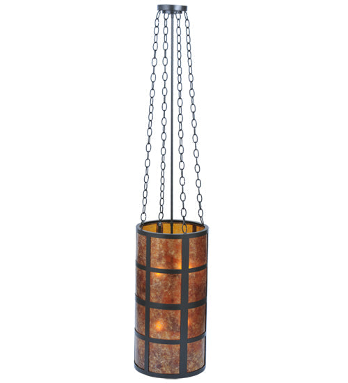 Meyda Lighting Truffle 12" 4-Light Timeless Bronze Pendant Light With Amber Mica Shade Glass