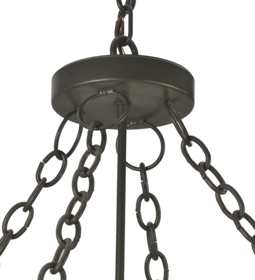 Meyda Lighting Truffle 26" 4-Light Timeless Bronze Inverted Pendant Light With Silver Mica Shade Glass